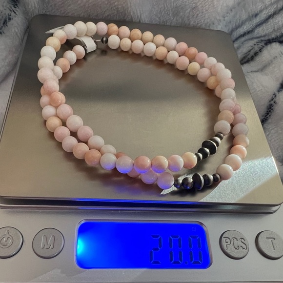❤️ 8mm 18” Queen Pink Conch Necklace with Sterling Desert Navajo Pearls Saucers - Picture 12 of 12